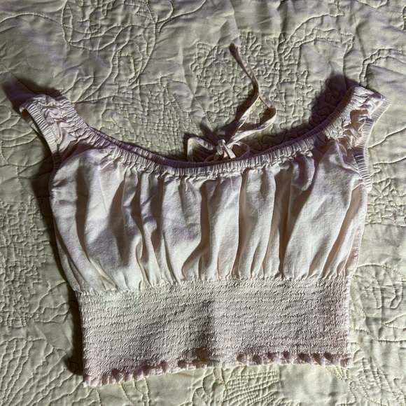Ivory Pink Milkmaid Crop - Picture 2 of 2